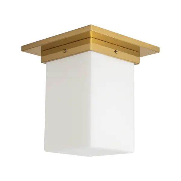 Mineral 8" Flush Mount in Patina Bronze with Amber Ribbed Glass - Image 8