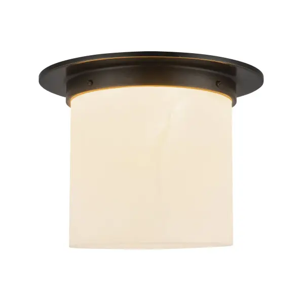 Mineral 8-Inch Flush Mount in Patina Bronze with Opal Glass - Image 11
