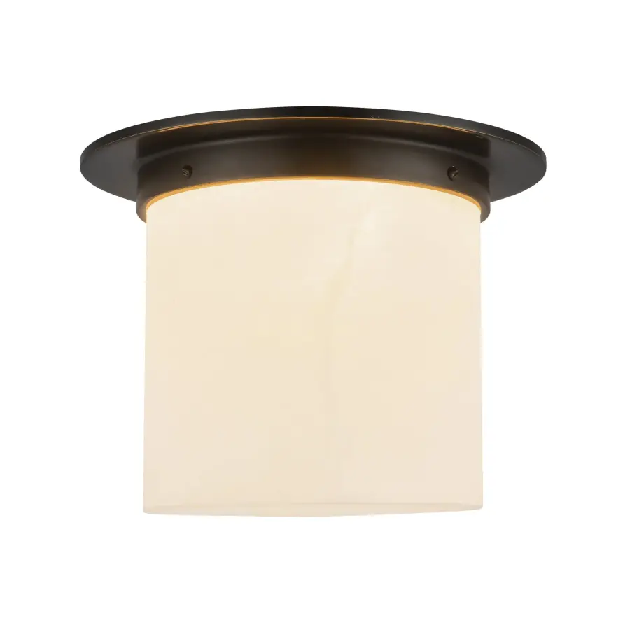 Mineral 8-Inch Flush Mount in Patina Bronze with Opal Glass - Image 11