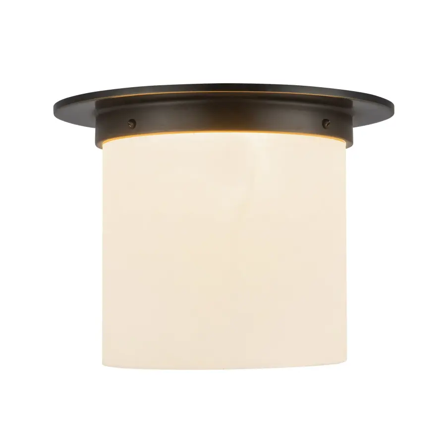 Mineral 8-Inch Flush Mount in Patina Bronze with Opal Glass - Image 12