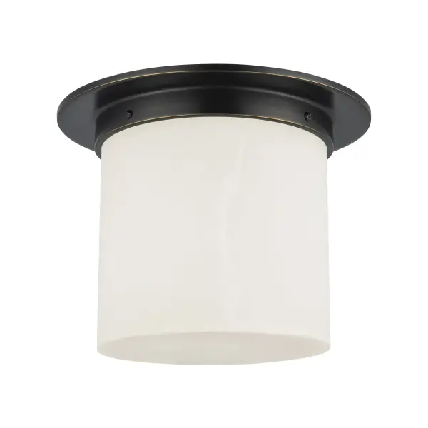 Mineral 8-Inch Flush Mount in Patina Bronze with Opal Glass - Image 13