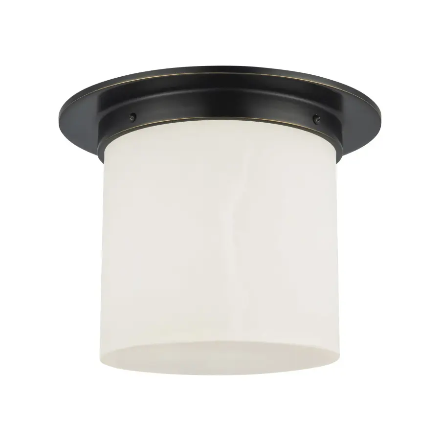 Mineral 8-Inch Flush Mount in Patina Bronze with Opal Glass - Image 13