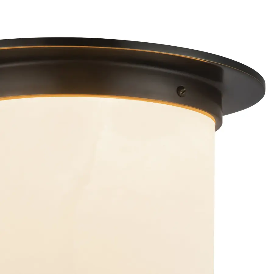 Mineral 8-Inch Flush Mount in Patina Bronze with Opal Glass - Image 14