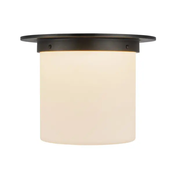 Mineral 8-Inch Flush Mount in Patina Bronze with Opal Glass - Image 15