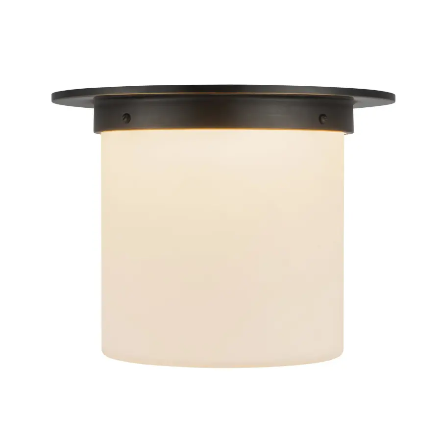Mineral 8-Inch Flush Mount in Patina Bronze with Opal Glass - Image 15