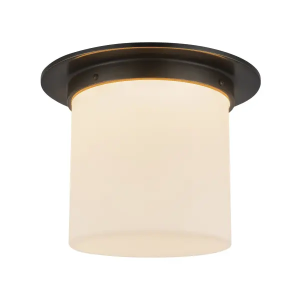 Mineral 8-Inch Flush Mount in Patina Bronze with Opal Glass - Image 16