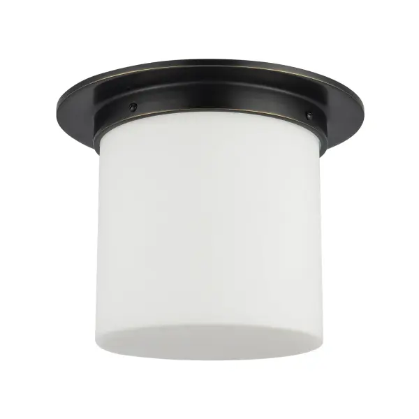 Mineral 8-Inch Flush Mount in Patina Bronze with Opal Glass - Image 17