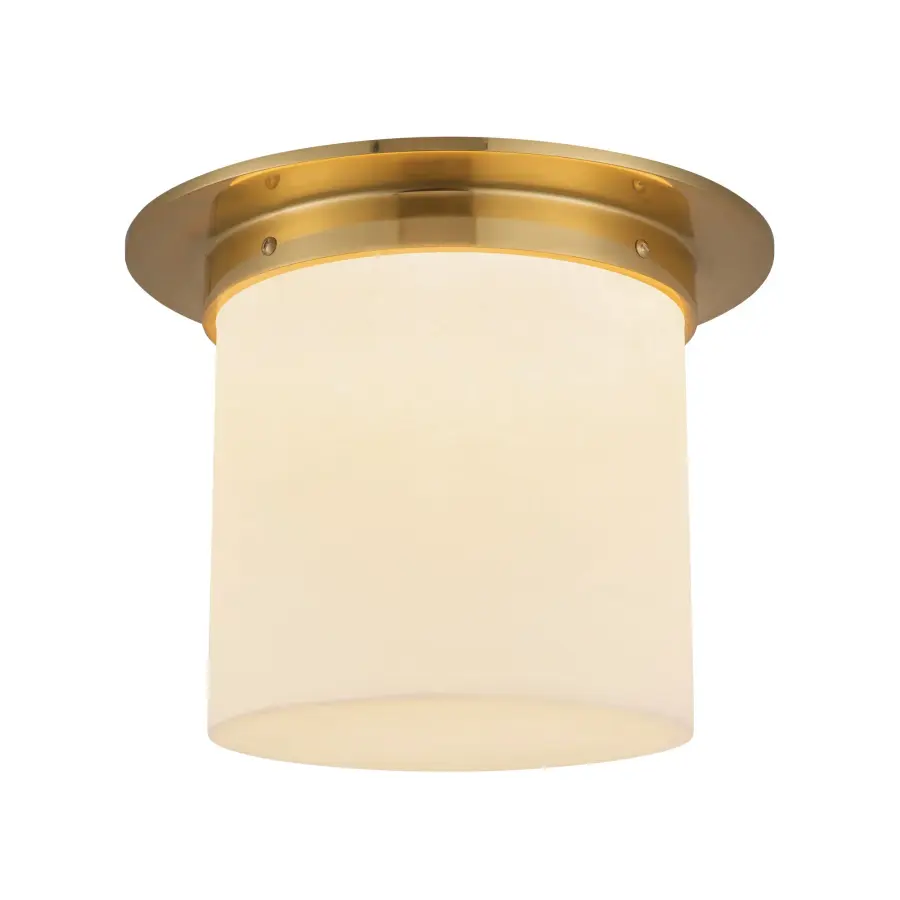 Mineral 8-Inch Flush Mount in Patina Bronze with Opal Glass - Image 20