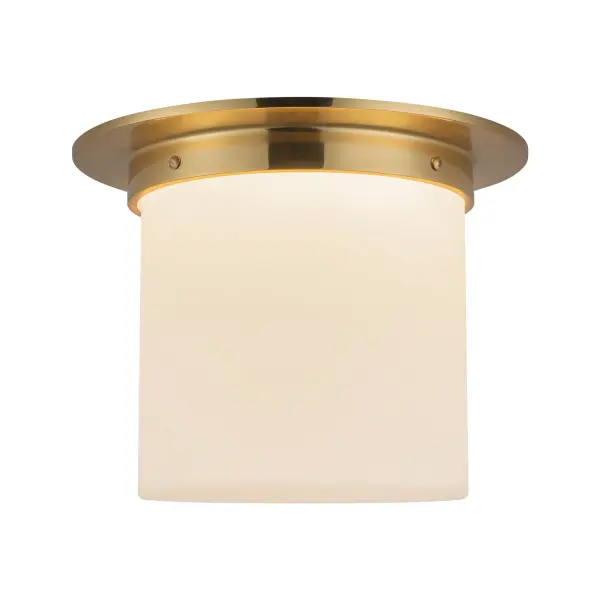 Mineral 8-Inch Flush Mount in Patina Bronze with Opal Glass - Image 3