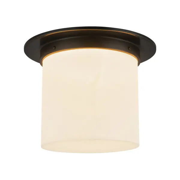 Mineral 8-Inch Flush Mount in Patina Bronze with Opal Glass - Image 5