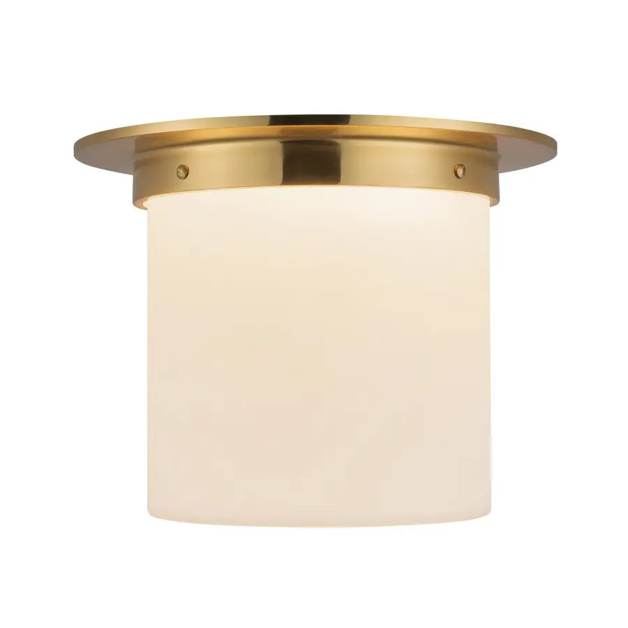 Mineral 8-Inch Flush Mount in Patina Bronze with Opal Glass - Image 7
