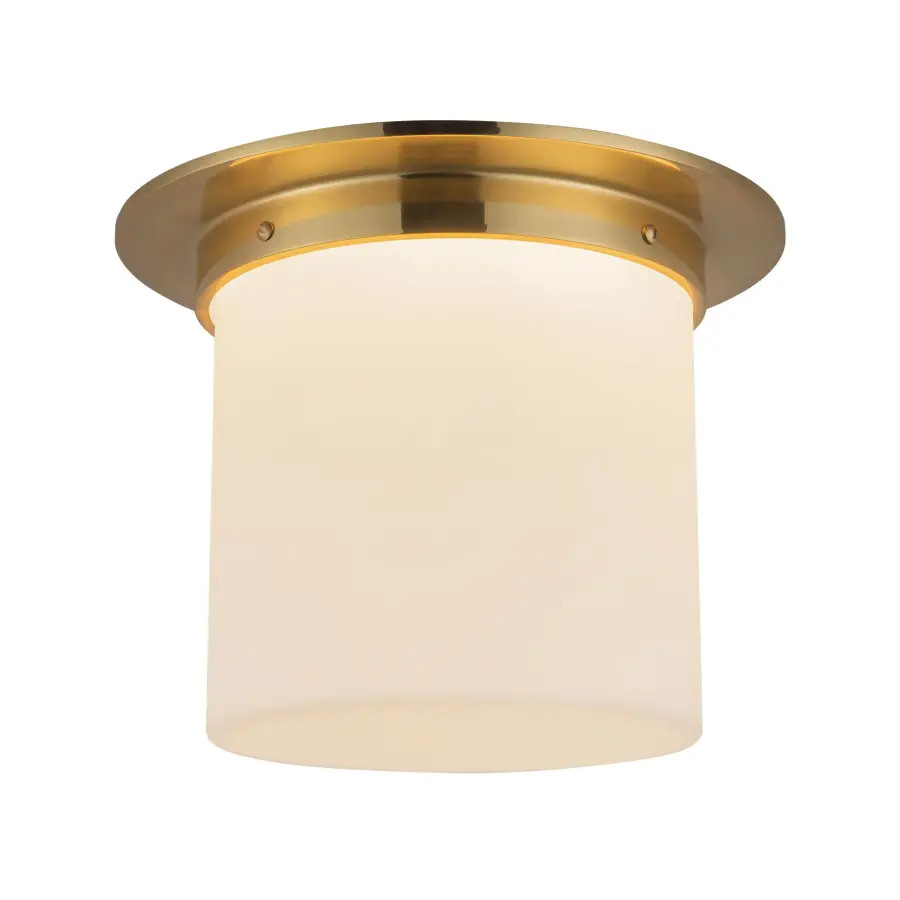 Mineral 8-Inch Flush Mount in Patina Bronze with Opal Glass - Image 8