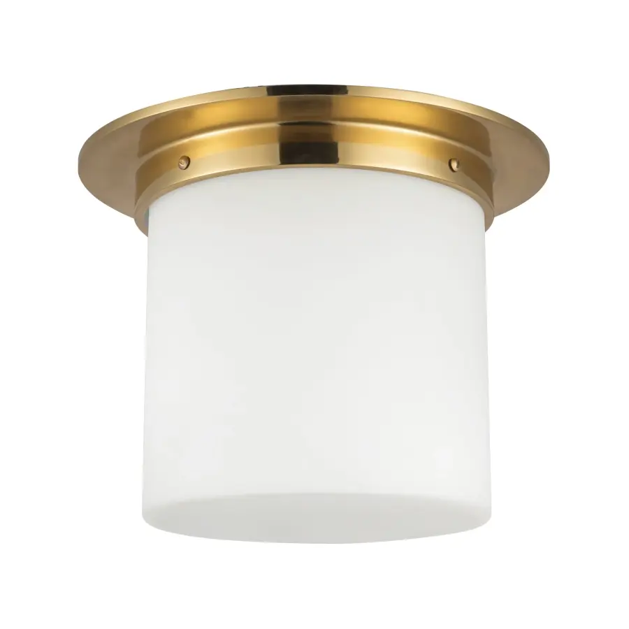 Mineral 8-Inch Flush Mount in Patina Bronze with Opal Glass - Image 9