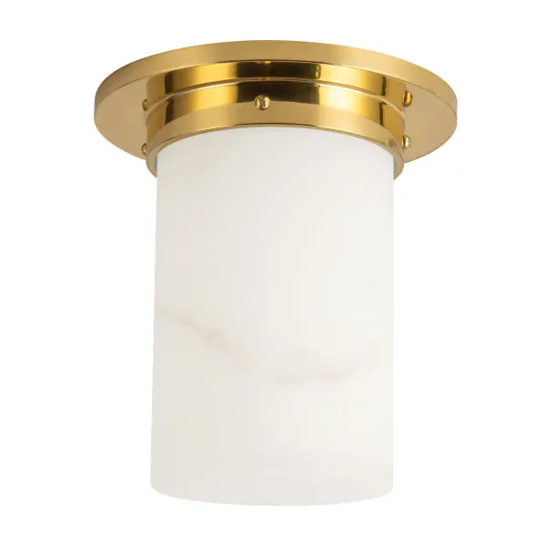 Mineral 8" Flush Mount in Patina Bronze with Amber Ribbed Glass - Image 14