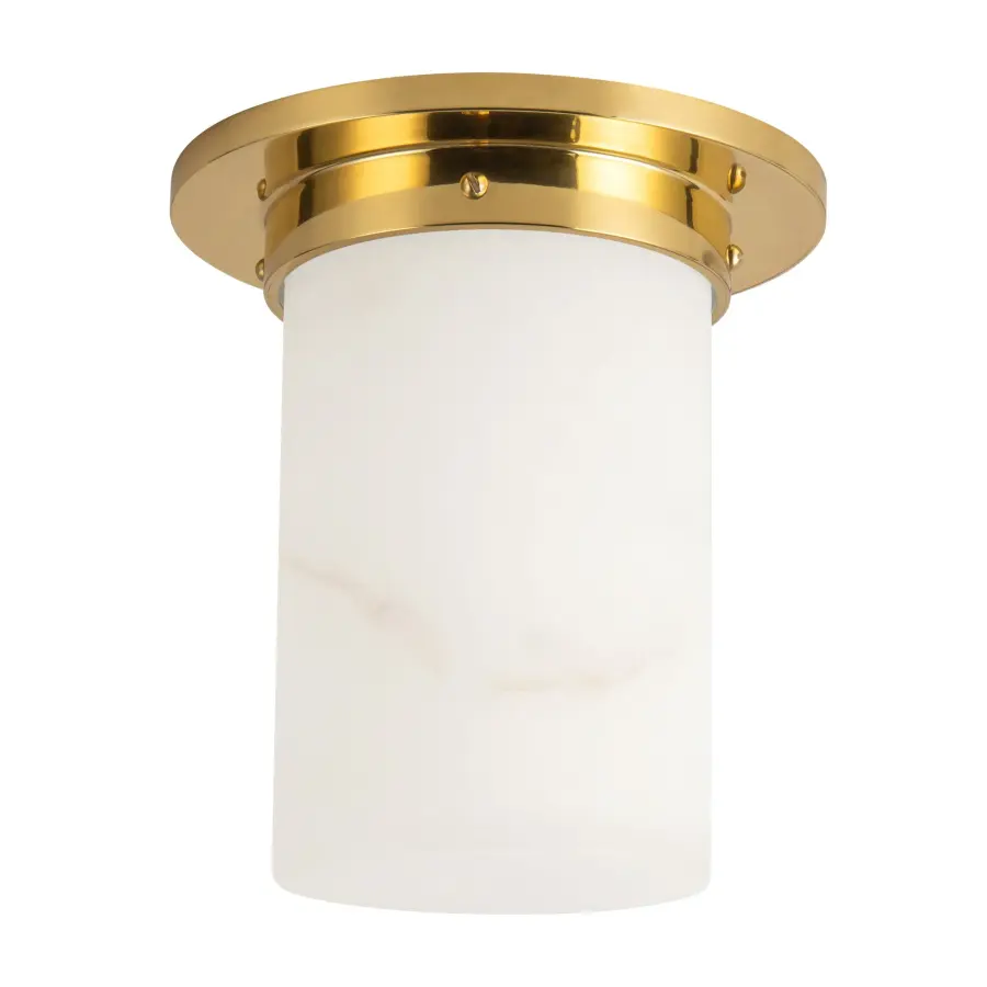 Mineral 8" Flush Mount in Patina Bronze with Amber Ribbed Glass - Image 14