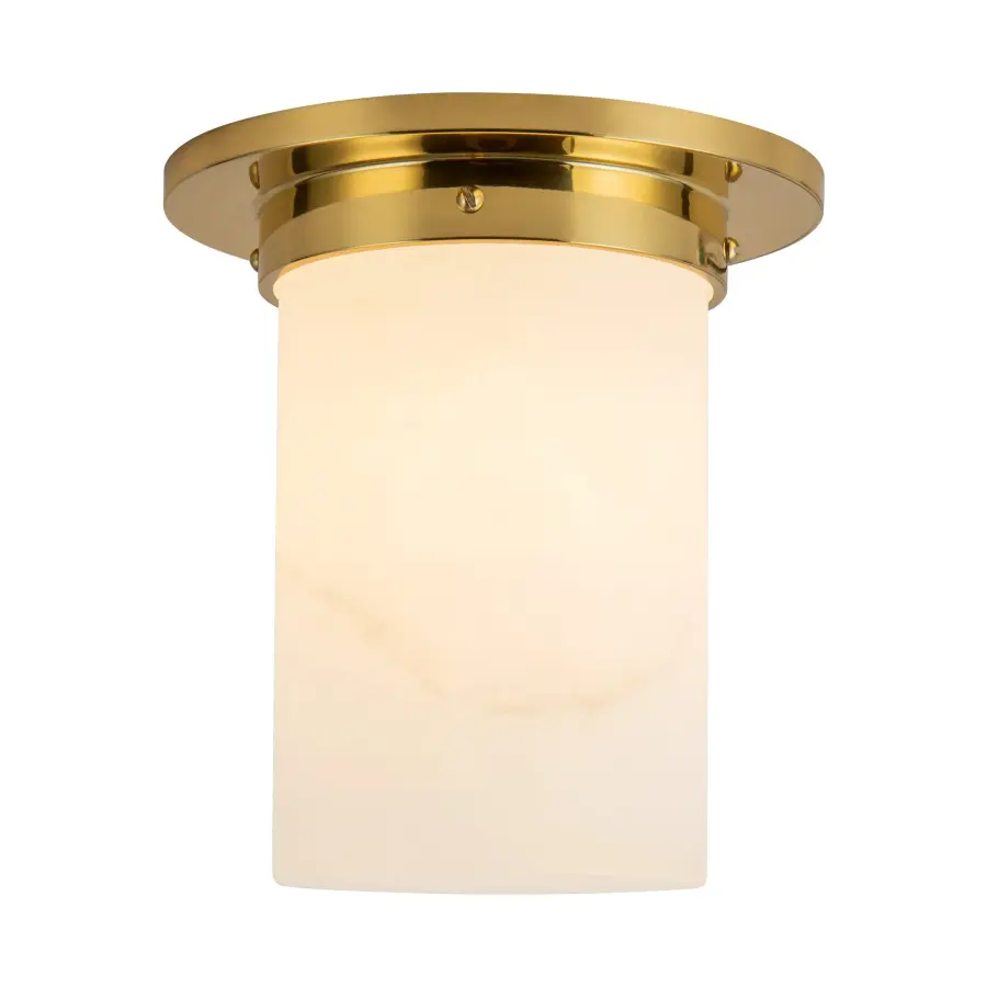 Mineral 8" Flush Mount in Patina Bronze with Amber Ribbed Glass - Image 15