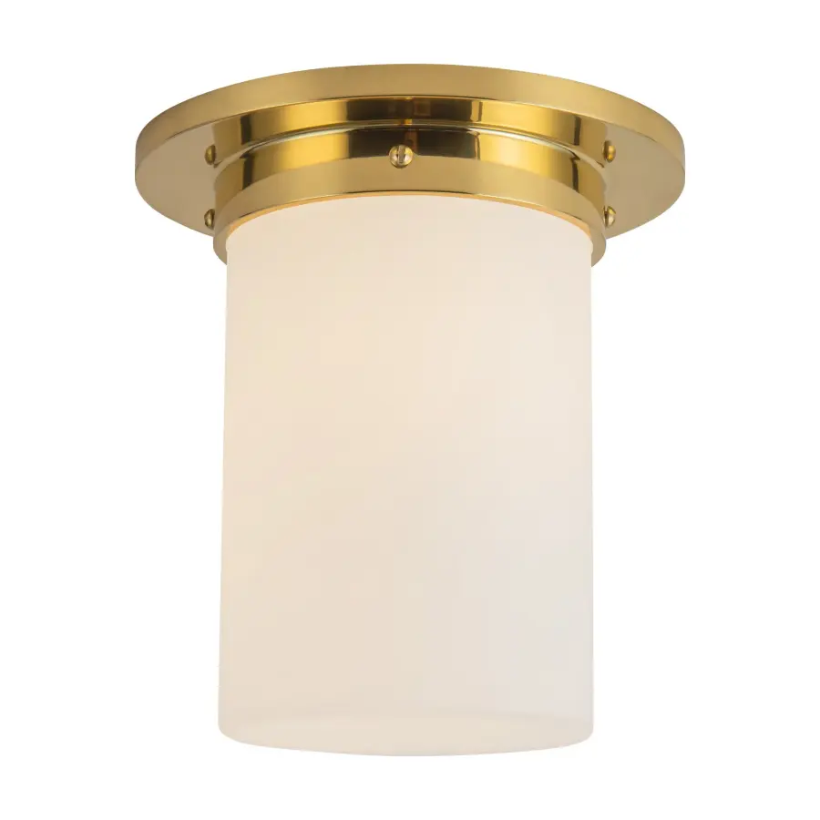 Mineral 8" Flush Mount in Patina Bronze with Amber Ribbed Glass - Image 19