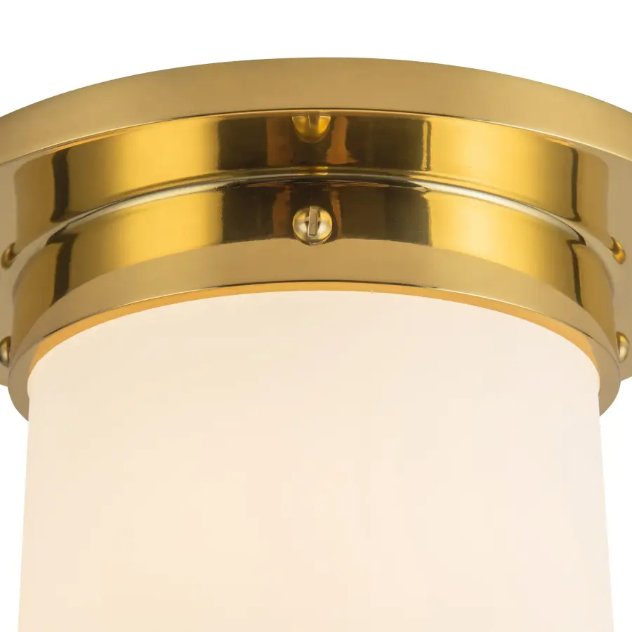 Mineral 8" Flush Mount in Patina Bronze with Amber Ribbed Glass - Image 20