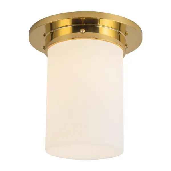 Mineral 8" Flush Mount in Patina Bronze with Amber Ribbed Glass - Image 3