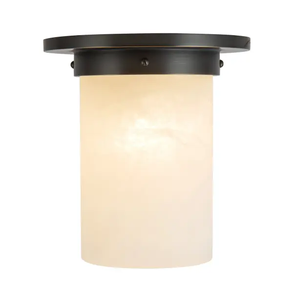 Mineral 8" Flush Mount in Patina Bronze with Amber Ribbed Glass - Image 21