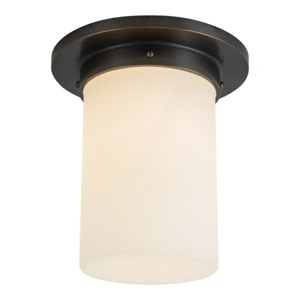 Mineral 8" Flush Mount in Patina Bronze with Amber Ribbed Glass - Image 10
