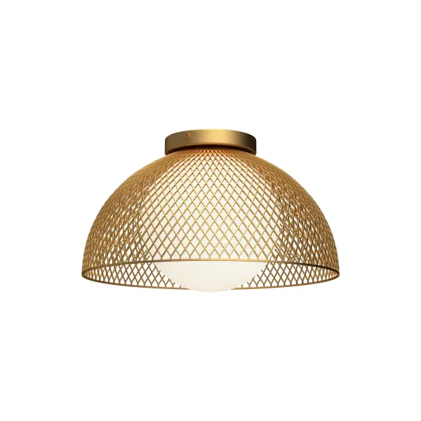 Haven 12-Inch Flush Mount in Matte Black with Opal Glass - Image 1