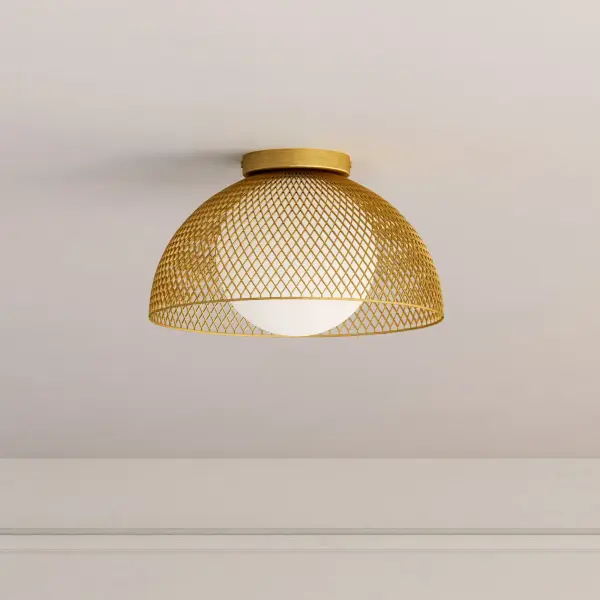Haven 12-Inch Flush Mount in Matte Black with Opal Glass - Image 3