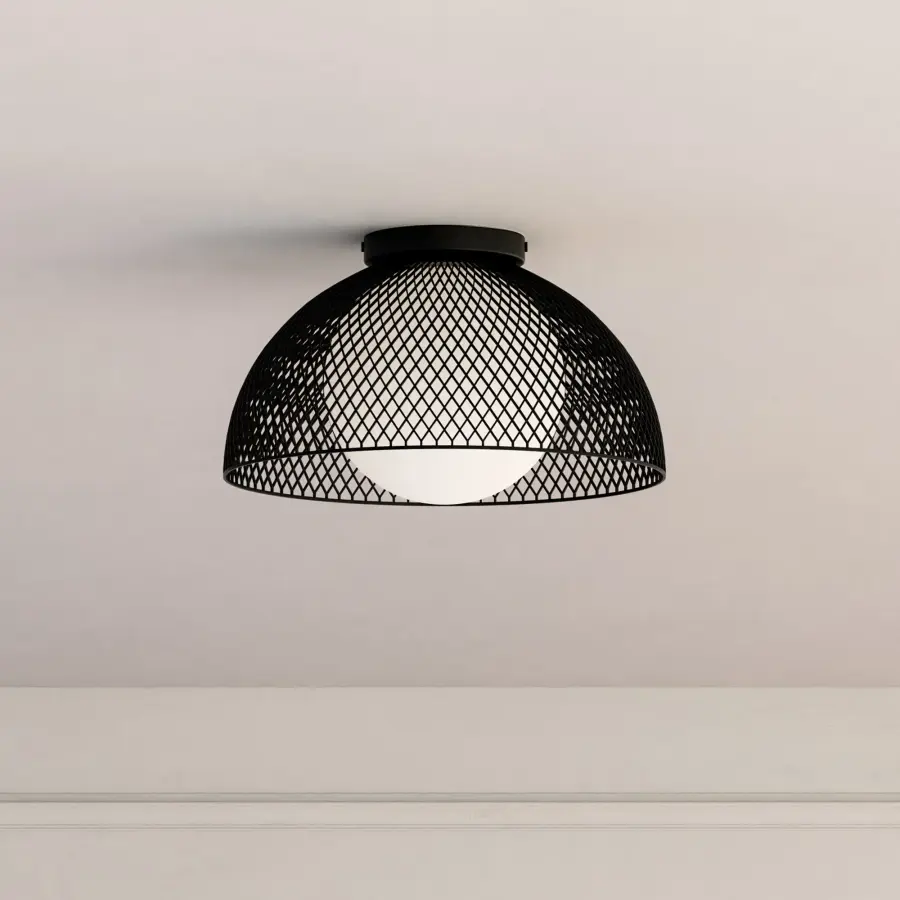 Haven 12-Inch Flush Mount in Matte Black with Opal Glass - Image 5