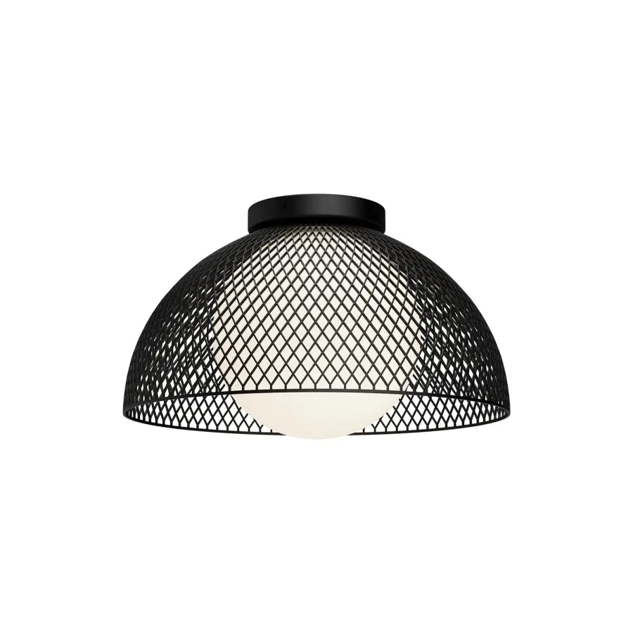 Haven 12-Inch Flush Mount in Matte Black with Opal Glass - Image 8