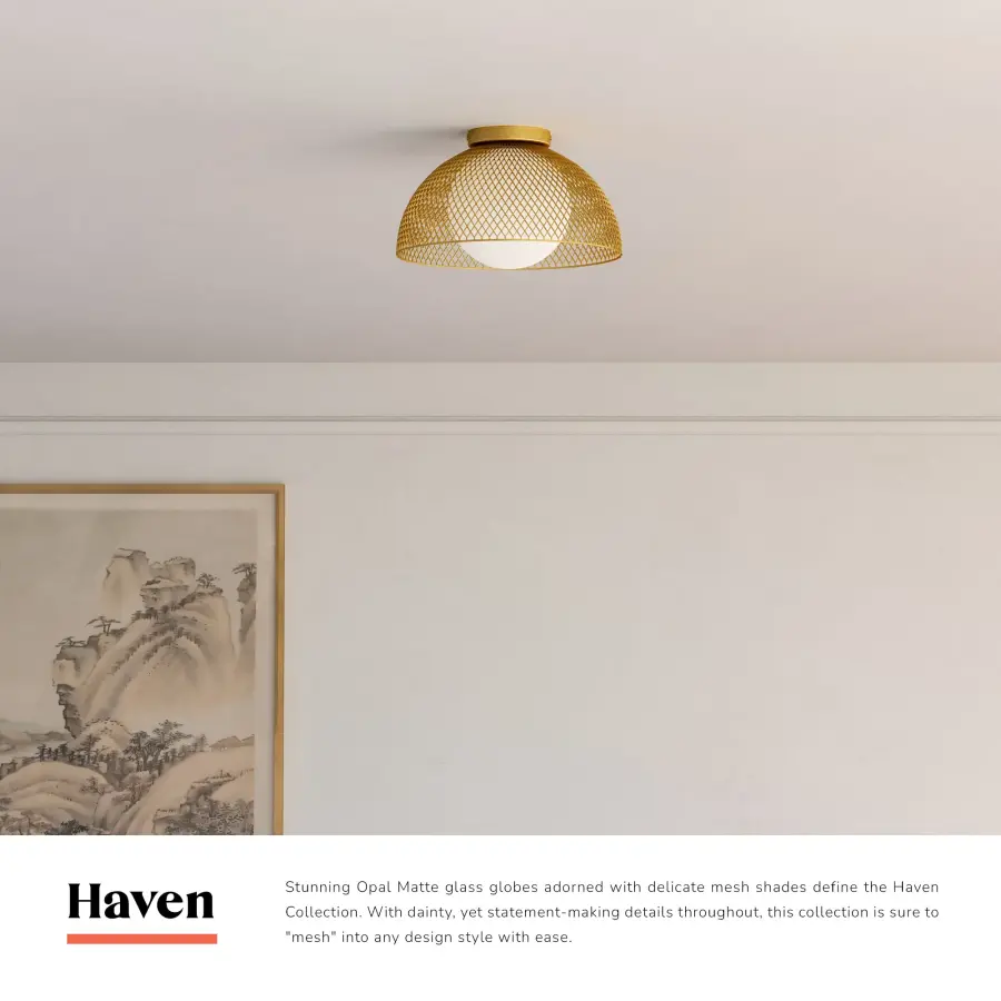 Haven 12-Inch Flush Mount in Matte Black with Opal Glass - Image 9