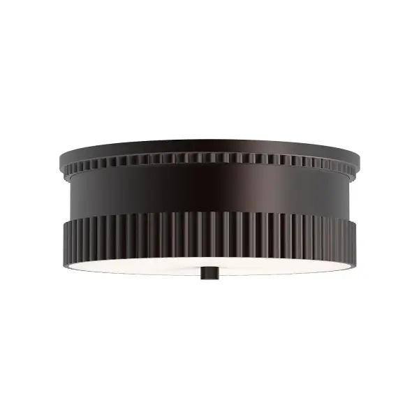 Rue 14-Inch Flush Mount in Matte Black with Brushed Gold - Image 1