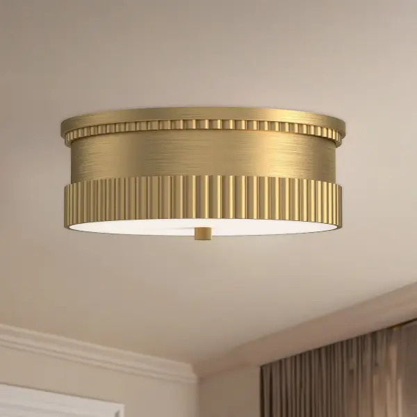 Rue 14-Inch Flush Mount in Matte Black with Brushed Gold - Image 2