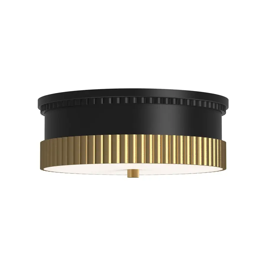Rue 14-Inch Flush Mount in Matte Black with Brushed Gold - Image 5