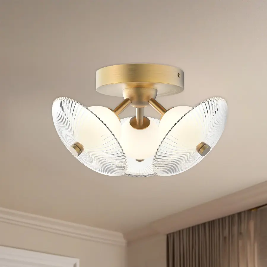 Hera 12-Inch Flush Mount in Brushed Gold - Image 2