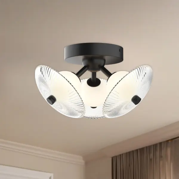 Hera 12-Inch Flush Mount in Brushed Gold - Image 3
