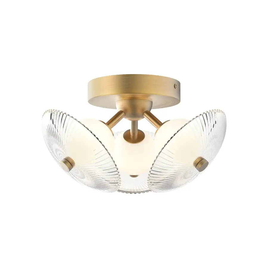 Hera 12-Inch Flush Mount in Brushed Gold - Image 4