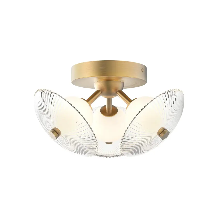 Hera 12-Inch Flush Mount in Brushed Gold - Image 5