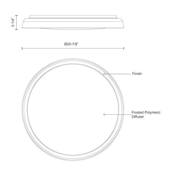 Hampton 21-Inch Flush Mount Light - Image 6