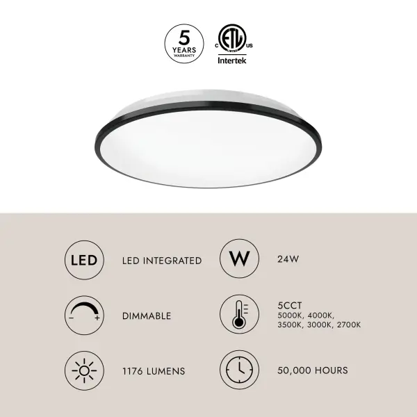 Brook 13-Inch Flush Mount in Matte Black - Image 11