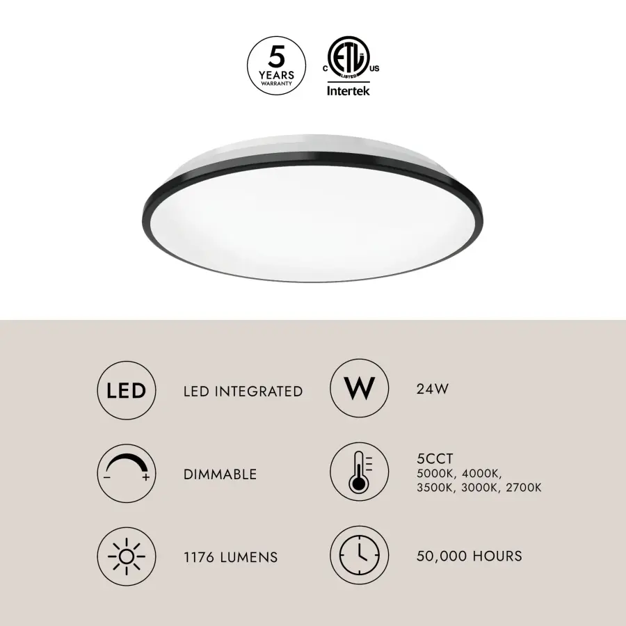 Brook 13-Inch Flush Mount in Matte Black - Image 11