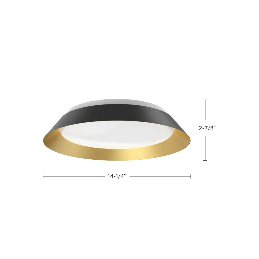 Jasper 14-Inch Flush Mount in White and Gold - Image 3