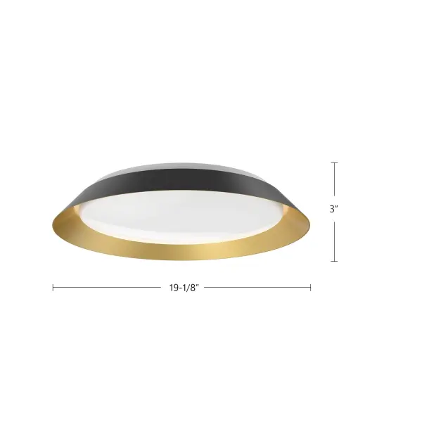 Jasper 19-Inch Flush Mount in White and Gold - Image 4