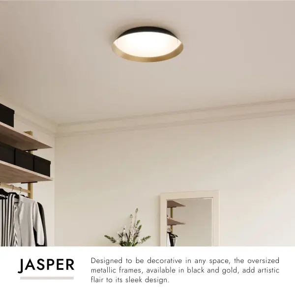 Jasper 19-Inch Flush Mount in White and Gold - Image 6