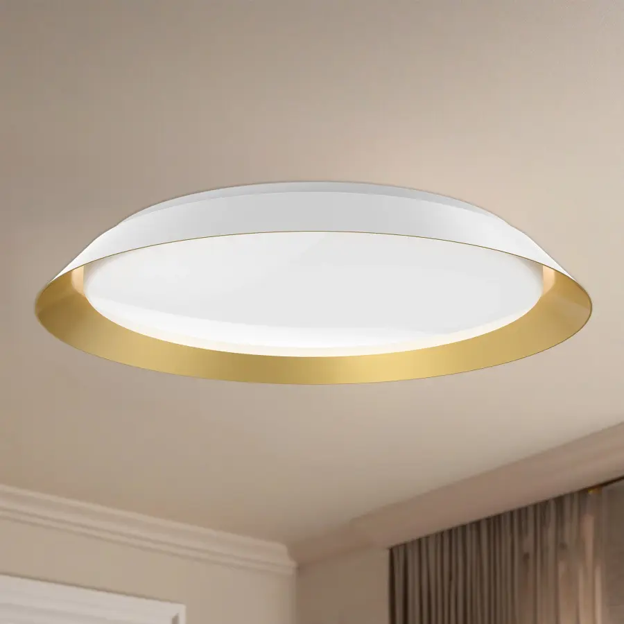 Jasper 23-Inch Flush Mount in White and Gold - Image 3