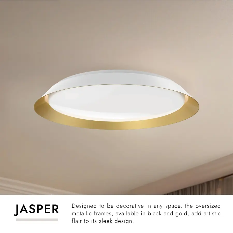 Jasper 23-Inch Flush Mount in White and Gold - Image 8