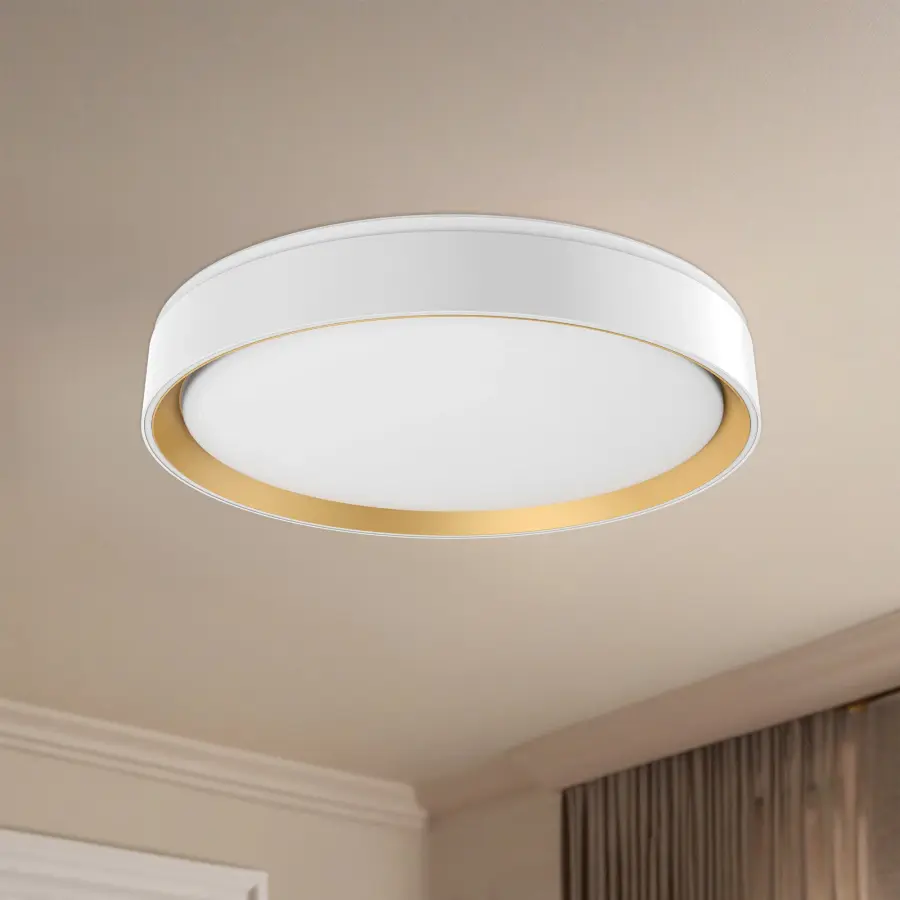 Modern Flush Mount with Selectable Color Temperature & Uplight Feature - Image 2