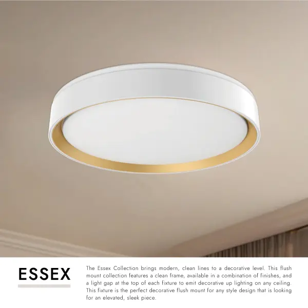 Modern Flush Mount with Selectable Color Temperature & Uplight Feature - Image 14