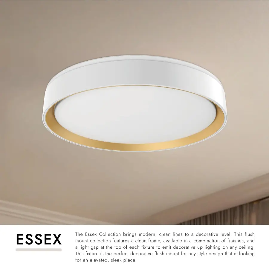 Modern Flush Mount with Selectable Color Temperature & Uplight Feature - Image 14