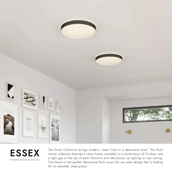 Modern Flush Mount with Selectable Color Temperature & Decorative Uplighting - Image 19