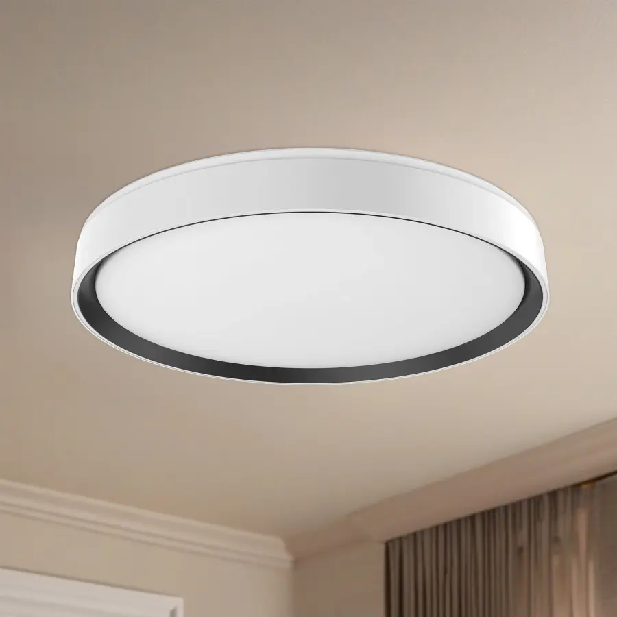 Modern Flush Mount with Selectable Color Temperature & Decorative Uplighting - Image 4